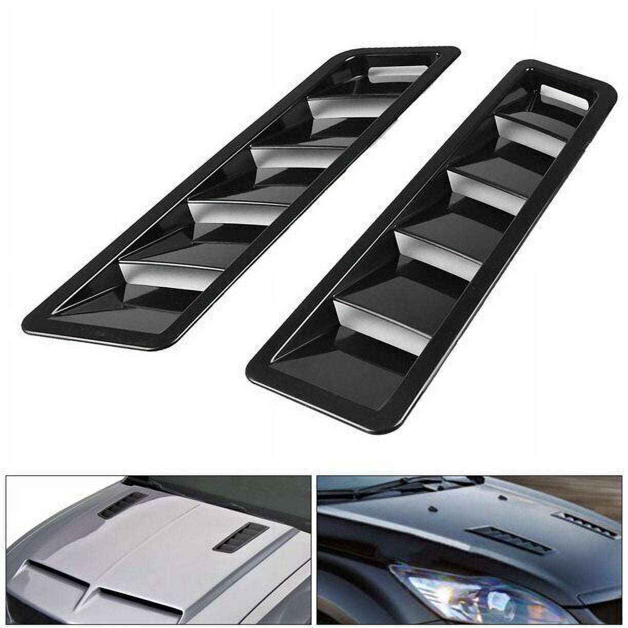 Black Car Hood Vent Scoop Kit Cold Air Flow Intake Louvers Cooling