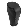 thumbnail image 1 of Black Car Interior Faux Leather Gear Shift Knob Cover Transmission Shift Boot Lever for Mazda 3 2014-2018 Black Stitches, 1 of 7