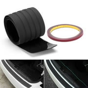 Black Car Rear Bumper Rubber Pad Kit Guard Sill Plate Trunk Protector Trim Cover