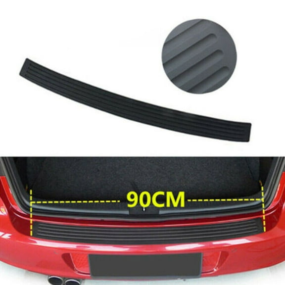Black Car Rear Bumper Sill/Protector Plate Rubber Cover Guard Pad Moulding Trim