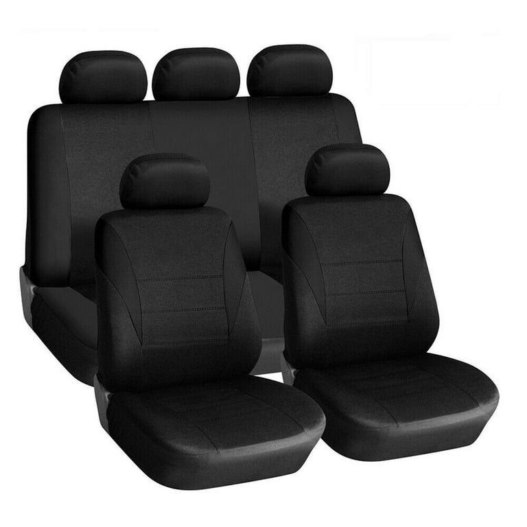 Black Car Seat Covers Full Set, Includes Front Seat Covers and