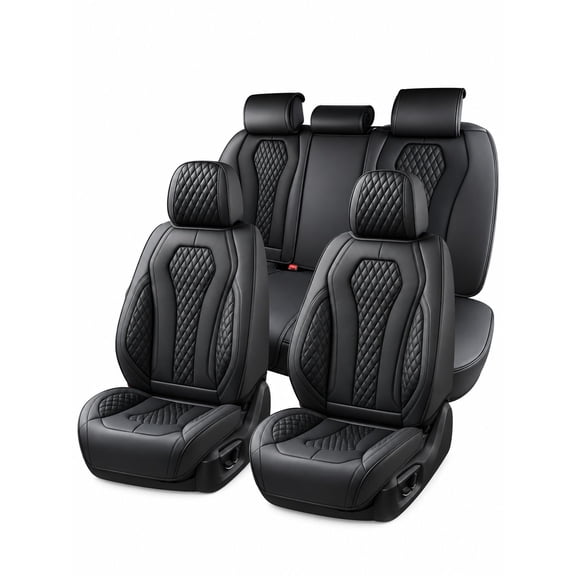 Black Car Seat Covers, Waterproof Faux Leather Full Set Seat Cover For Subaru Ascent 2019-2026, Easy Install and Wipes Clean Car Seat Protector