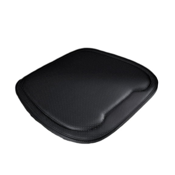 Black Car Seat Cushion Four Season Ventilated Driver Seat Pad Black Leather Cover 18.11X18.11X0.39 Inches