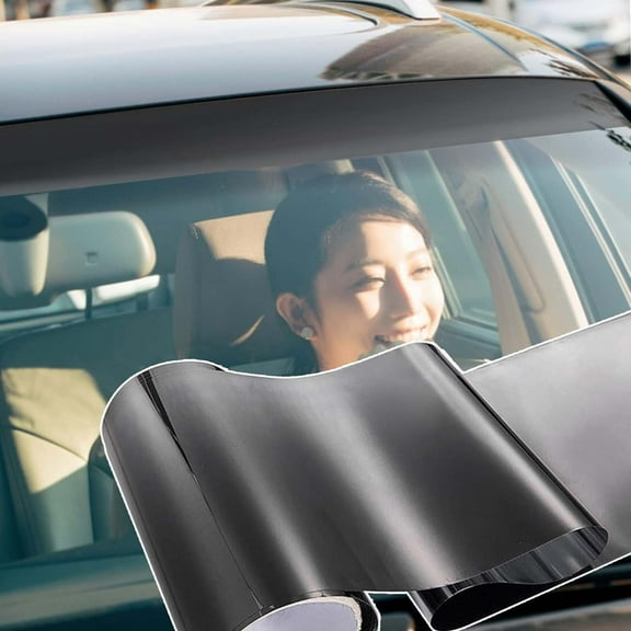 Black Car Windshield Sun Strip 20X59 Inches Uv Protection Heat Resistant Tint Film For Automotive Glass Sunshade Decorative Sticker Easy Installation 7.87X1.57 Inches