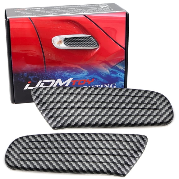 Black Carbon Fiber Pattern Side Marker Lamp Scuttle Insert Trims For MINI Cooper F55 F56 F57 Hardtop/5-Door/Convertible