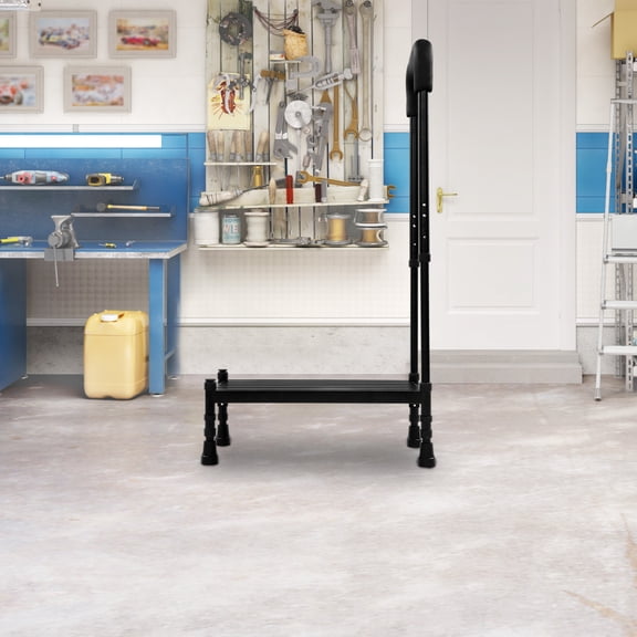 Black Carbon Steel 54*29*99cm One-Step Bench With High Handrails Anti-Skid Pedal Walking Chair For The Elderly Household Footstool