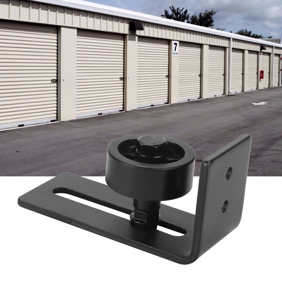 Black Carbon Steel Barn Door Hardware Sliding Bottom Floor Wall Guide Rail Adjustable Flush Mount Roller Guide for Interior Sliding Barn Doors 4.8 Inches