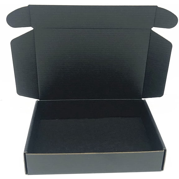 Black Cardboard Shipping Box 14 x 10 2.2 Inch Corrugated Packaging Storage Boxes Pack (Inside Size: 13.5 2.1")