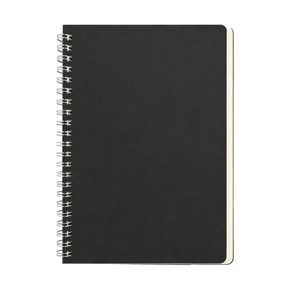 Black Cardstock Cover A5 Lined Notebook, 60 Sheets Per Unit, Ink Resistant Thick Wood Pulp Craft Paper