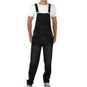 JXMVOJ Black Cargo Pants Men Men's Denim Bib Overall Jeans Relaxed Fit Overall Midweight Workwear with Adjustable Straps Fashion Boot Cut Trousers Romper Summer Casual Loose Fit Jumpsuit with Pockets