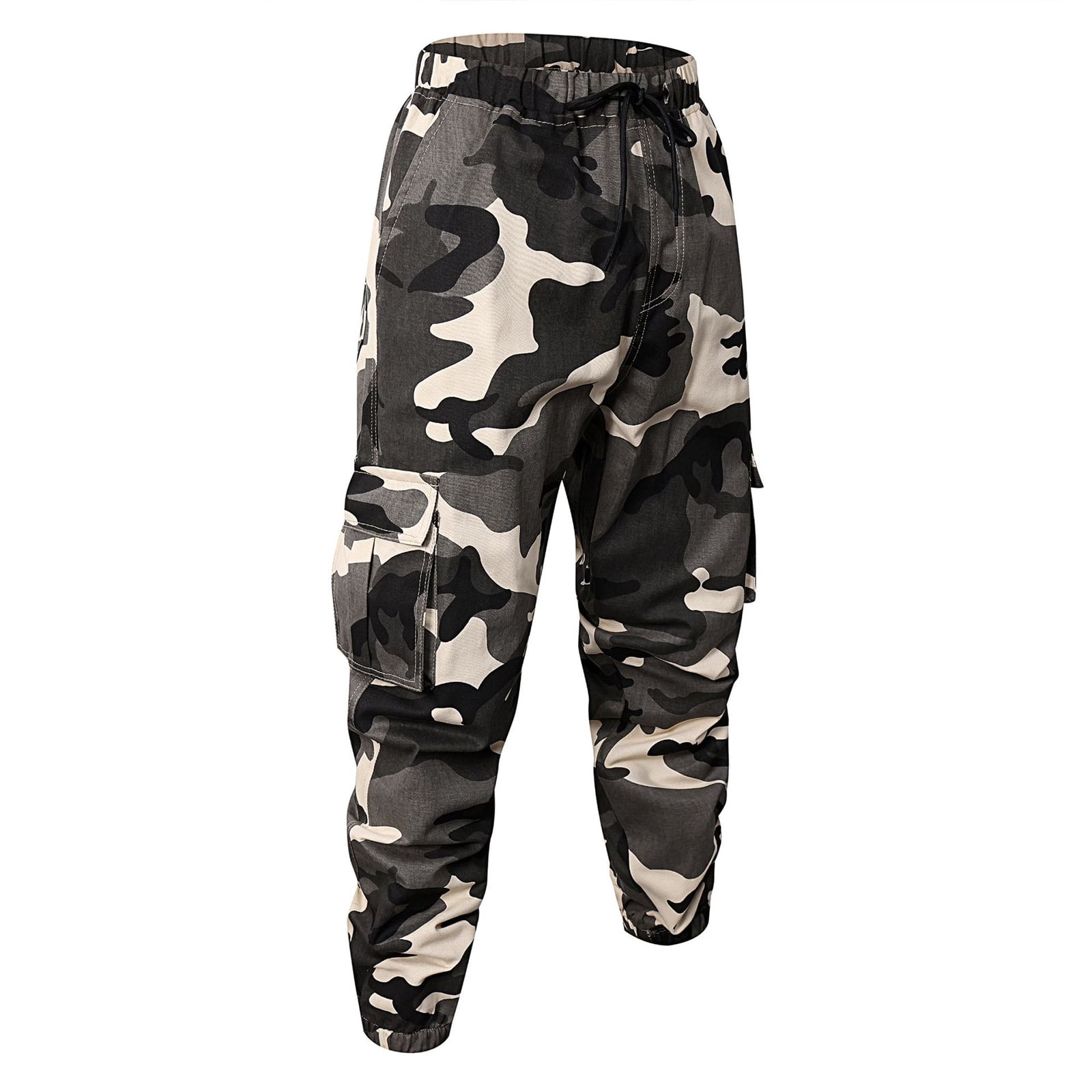 Black Cargo Pants Men Water Resistant Stretch Waistband Cargo Pants ...