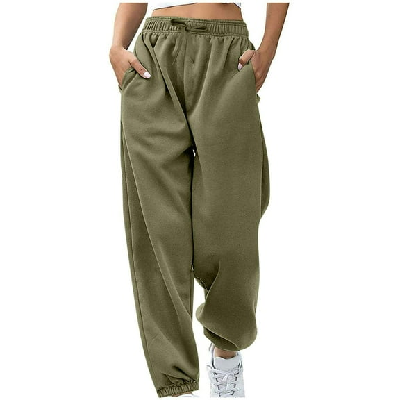 Black Cargo Pants Women Fashi0n Casual Solid Elastic Waist Trousers Long Straight Pants Woman Sweatpants