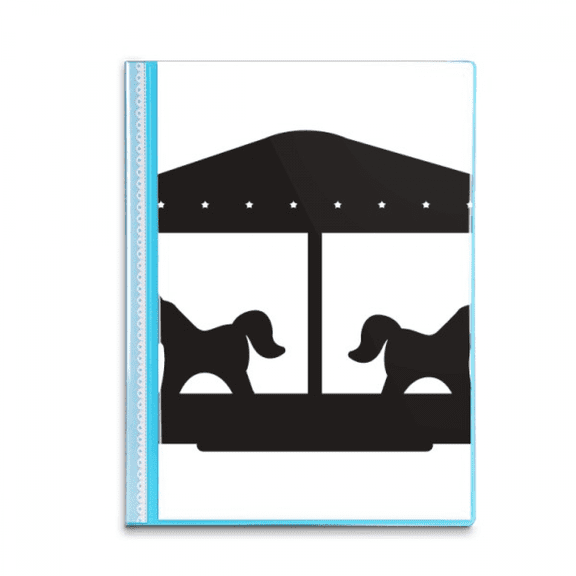 Black Carousel Amusement Park Outline Book Sheet Protectors Portfolio Binder Folder
