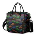 thumbnail image 1 of Black Cartoon Colorful Dinosaurs Skeletons Womens Lunch Box for Work,Insulated Large Lunch Bag for Tween and Teen,Loncheras Para Mujer,Leakproof Adult Lunch Bag for Work,Beach,Travel,Picnic,Camping, 1 of 5