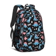 thumbnail image 1 of Black Cartoon Dinosaurs Eggs Pattern Cute School Backpack Bag with Padded Back and Adjustable Shoulder Straps 16.9 X 12.6 X 5.9 Inches, 1 of 5