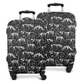 thumbnail image 1 of Black Cartoon Dinosaurs Fossils Pattern Luggage Cover Fashion Suitcase Cover Baggage Covers Fit 25-28 Inch Luggage (Go Travel), 1 of 5