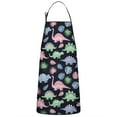thumbnail image 1 of Black Cartoon Dinosaurs Leaves Pattern Apron-Garden Aprons for Women with Pockets-Cotton Linen Waterproof Kitchen Cooking Gardening Aprons Adjustable for Kitchen,Cooking,BBQ and Salon 33x27 Inch, 1 of 7