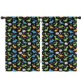 thumbnail image 1 of Black Cartoon Dinosaurs Roar Pattern Insulated Teens Curtains Set Of 2, Bedroom Essentials, Toddler Room Decor 42"x63", 1 of 5