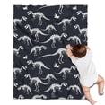 thumbnail image 1 of Black Cartoon Dinosaurs Skeletons Pattern Blanket,Comfortable Soft Flannel Throw Blanket,All Season,Warm Lightweight Blankets for Sofa Bed Couch Living Room Chair,30"x40", 1 of 4