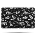 thumbnail image 1 of Black Cartoon Dinosaurs Skulls Skeletons Pattern Bathroom Rugs Mat,Non Slip Microfiber Bathroom Rug,Rubber Backing,Soft Bathroom Mats for Bathroom Floor,Tub and Shower,20x32in(50x80cm), 1 of 5
