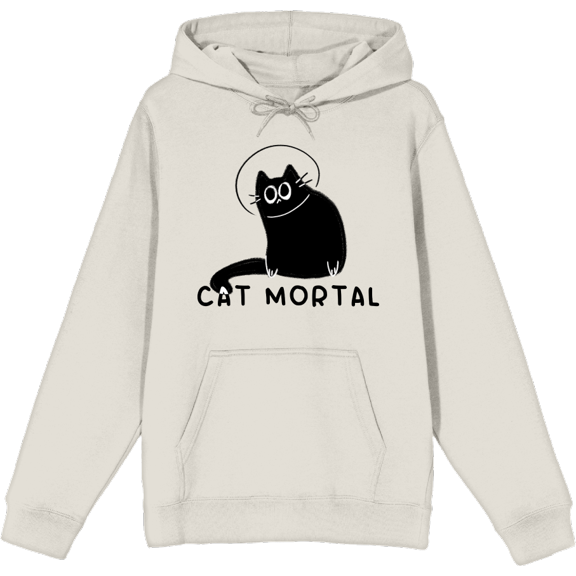 Black Cartoon Helmet Cat Adult Sand Long Sleeve Hoodie-Medium