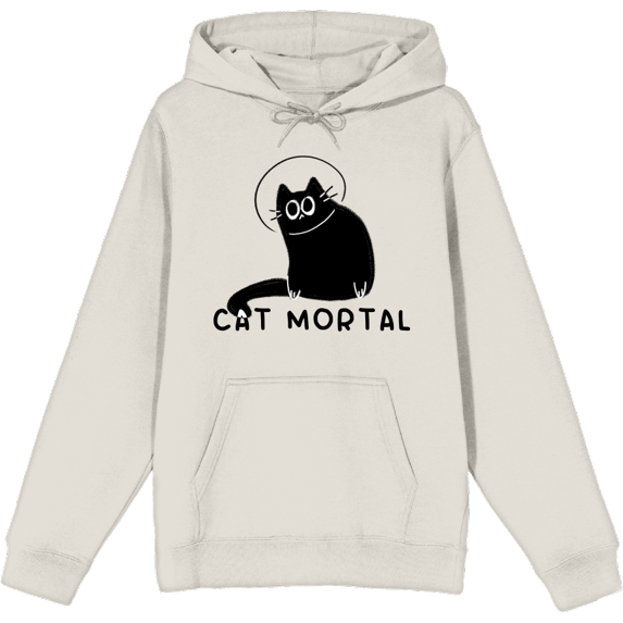Black Cartoon Helmet Cat Adult Sand Long Sleeve Hoodie-Small