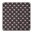 thumbnail image 1 of Black Cartoon Pink Winged Unicorn Pattern Square Fitted Tablecloth with Elastic Edge,Square Table Cover,Washable Elastic Table Cover for Home Kitchen Party Decor 34"x34", 1 of 6