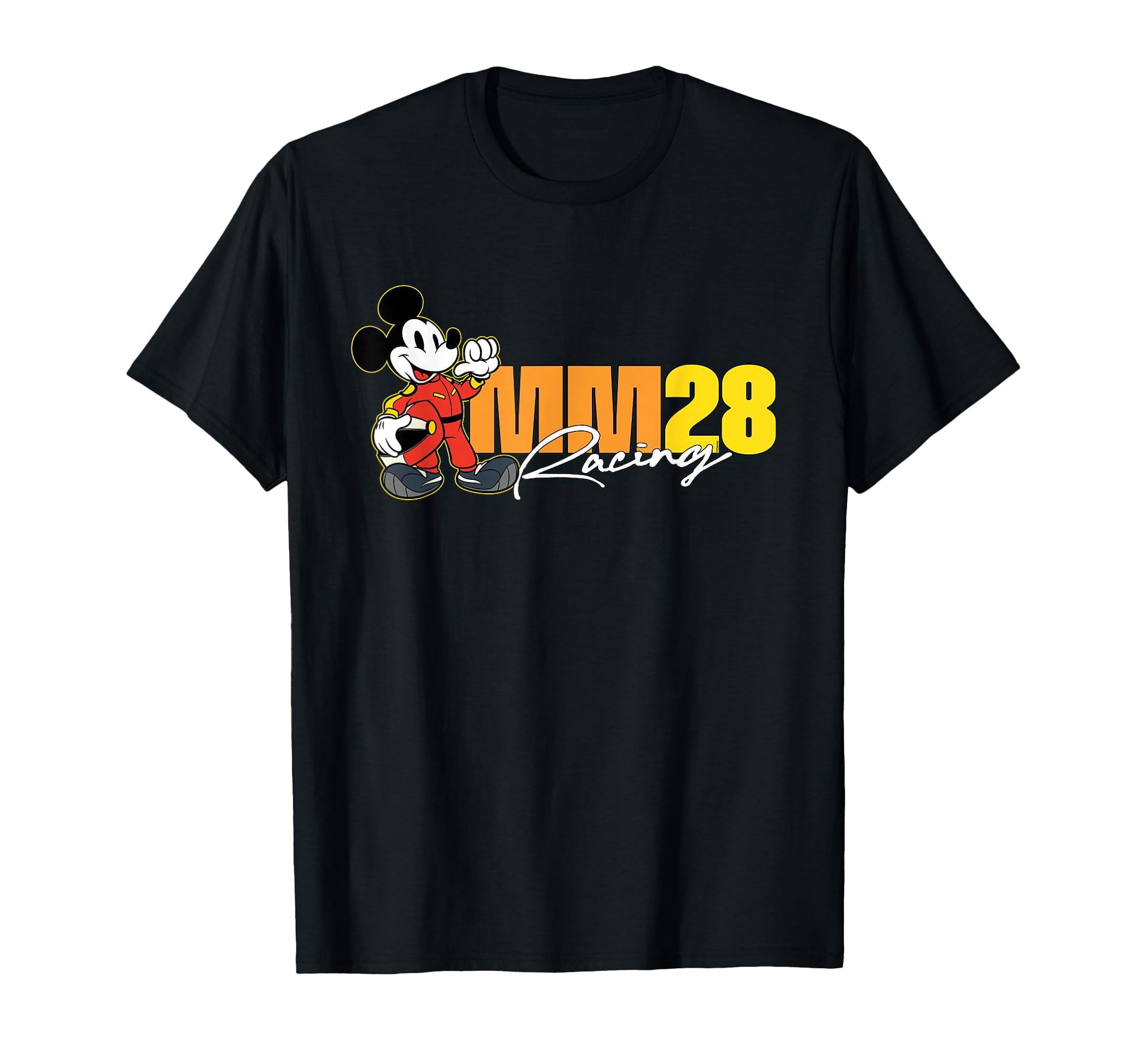Black Cartoon Racing Driver Logo T-Shirt for Auto Racing Enthusiasts ...