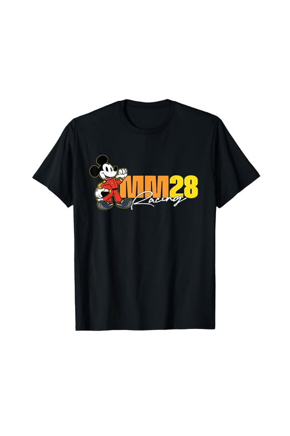 Black Cartoon Racing Driver Logo T-Shirt for Auto Racing Enthusiasts