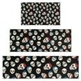 thumbnail image 1 of Black Cartoon Skull Pattern Kitchen Rugs Sets Of 3,Kitchen Runner Rugs Non Skid Washable,Decorative Kitchen Floor Mats for Kitchen,Sink,Laundry,17"x30"+ 17"x47" + 17"x59", 1 of 6