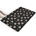 thumbnail image 1 of Black Cartoon Unicorn Flower Leaf Flannel Non Slip Door Rugs,Washable Door Mats Indoor,Decorative Door Mats,Dirt-Resistant and Absorbent Doormat for Entrance,Bedroom,Kitchen,Bathroom,31.5"x17", 1 of 4