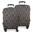 thumbnail image 1 of Black Cartoon Unicorn Plant Pattern Luggage Cover Fashion Suitcase Cover Baggage Covers Fit 25-28 Inch Luggage (Go Travel), 1 of 5