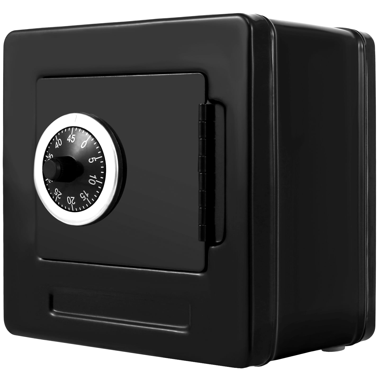 Black Cash Box with Money Tray and Lock, Metal Money Box for Cash, Lock