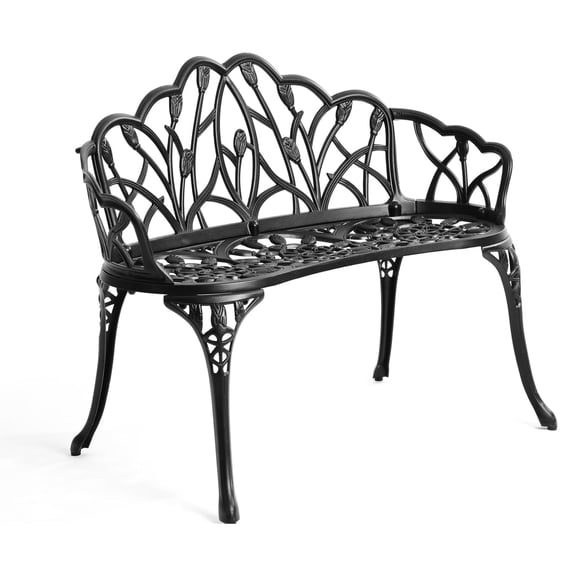 Black Cast Aluminium Patio Furniture - , Sun, Comfortable Seating And Fashionable Deck Seat In Waterproof, Sun-,