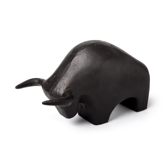 Black Cast Aluminum Raging Bull Décor Piece