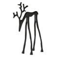 thumbnail image 1 of Black Cast Iron Abstract Reindeer Statue, Minimalist Metal Deer Sculpture, Tabletop Mantel Christmas Home Decor Ornament, 1 of 6