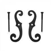 RENOVATOR'S SUPPLY MANUFACTURING Black Cast Iron Shutter Dog Holders 6.5" L Antique S Style Black Rust Resistant External Shutter Tieback Hardware Vintage Style 6-1/2" H x 2-1/4" W Renovators Supply