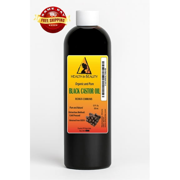 Black Castor Oil Organic USP Grade Hexane Free Cold Pressed Premium Pure 36 oz