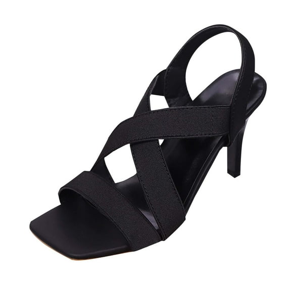 Black Casual Fish Mouth High Heel Sandals Roman Sexy Women Summer Look