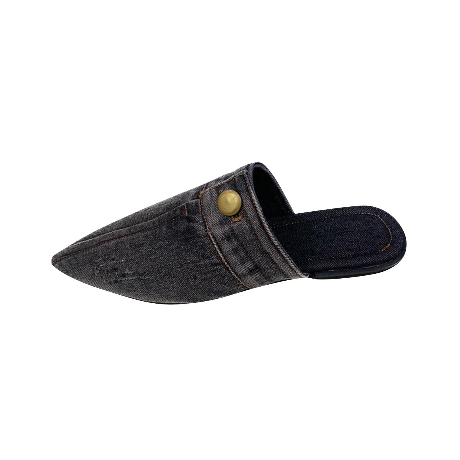 Leather upper Black casual flats minimal /// size 8