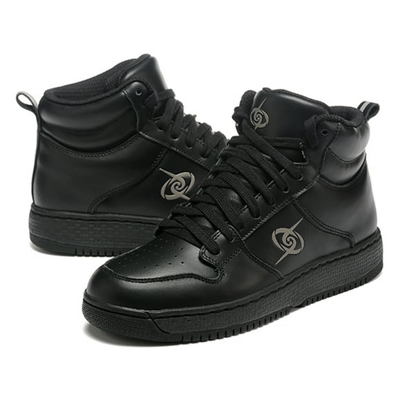 Black Casual Sneakers Lightweight Walking Shoes Flat High-top Walking Shoes