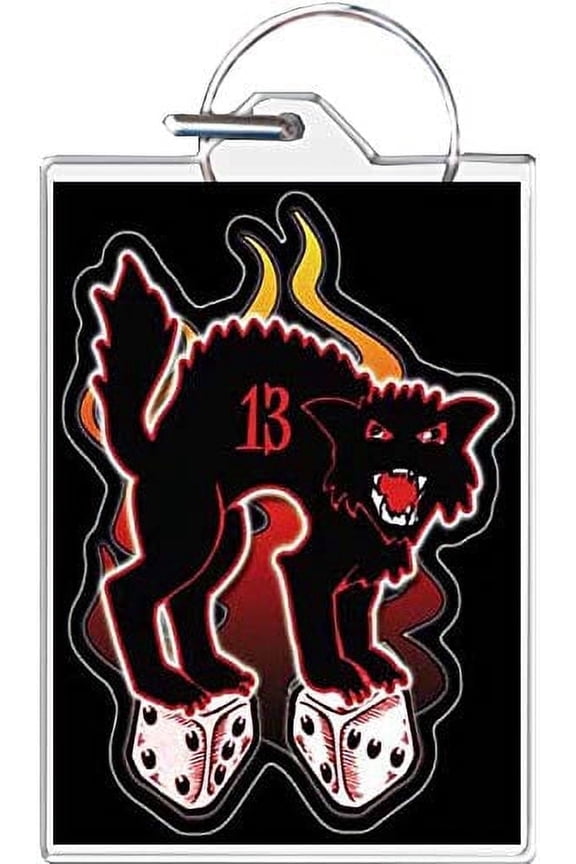 Black Cat 13 Keychain