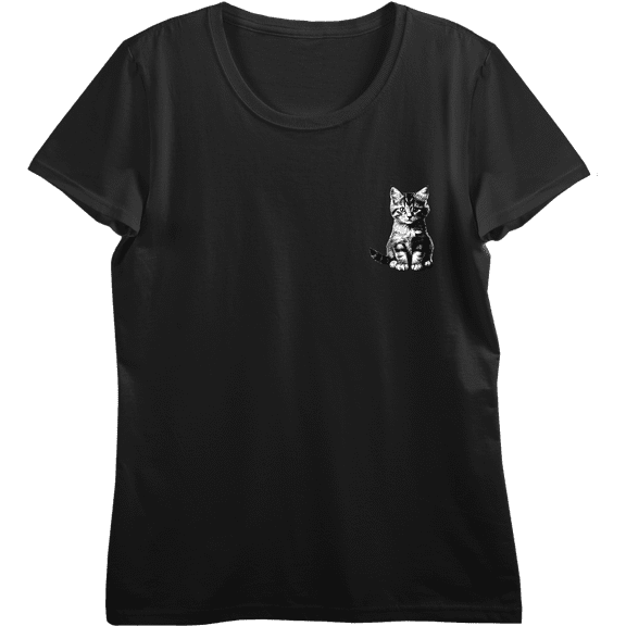 Black Cat Adult Black Crew Neck Short Sleeve Tee-Medium