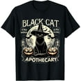 thumbnail image 1 of Black Cat Apothecary Vintage Halloween Gothic Art T-Shirt, 1 of 8