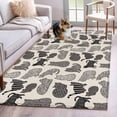 thumbnail image 1 of Black Cat Area Rugs 4'x6', Washable Small Throw Rugs for Office Bathroom, Rustic Striped Geometric Abstract Indoor Outdoor Rug Non-Slip Low Pile Carpet Runner Reversible Floor Mats, 1 of 8