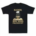 Black Cat Backen Weil Mord Falsch Ist Chef Funny Cat Men's Short Sleeve