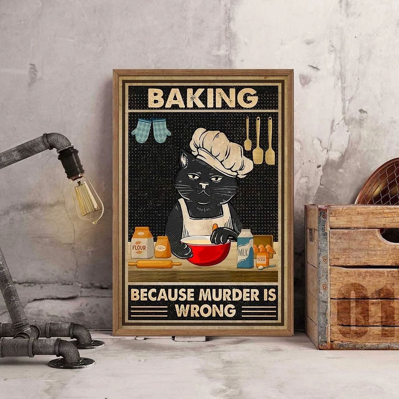 Targhe In Metallo Con Scritta Cooking Because Murder Is Wrong, In