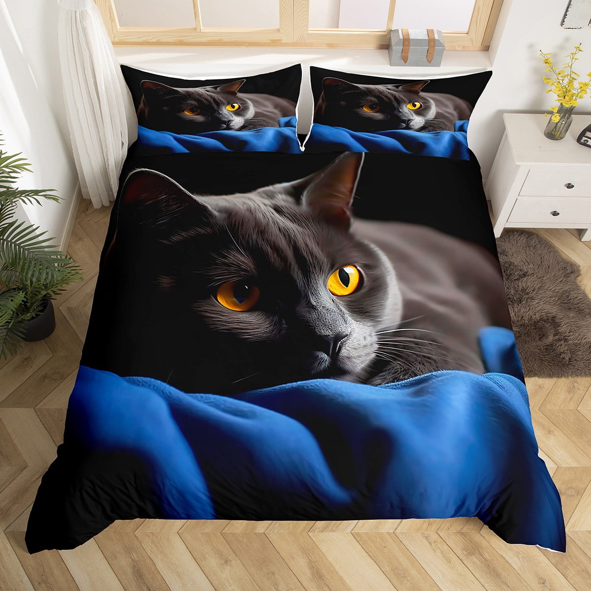 Black Cat Quilted Sofa Cover GFTOMA7655 main image 1