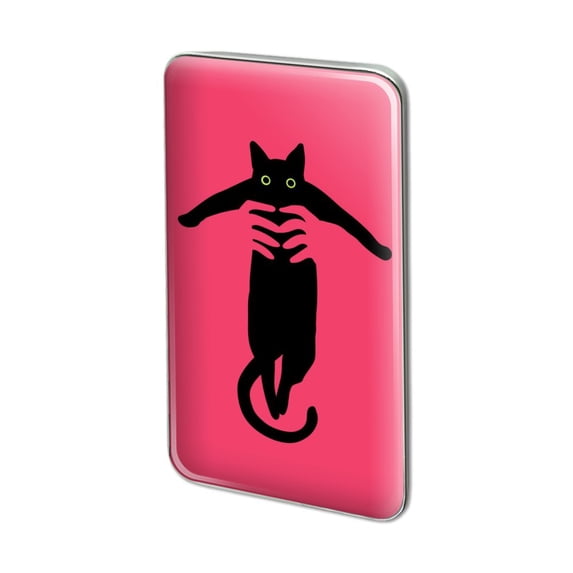 Black Cat Being Lifted Metal Rectangle Lapel Hat Pin Tie Tack Pinback