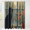 thumbnail image 1 of Black Cat Blackout Curtains 55W x 72/84L Living Room Bedroom Curtains Heat Insulation and Sun Protection 2-Pack, 1 of 2